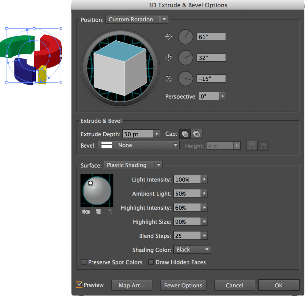 3d pie chart in illustrator yeehaw up